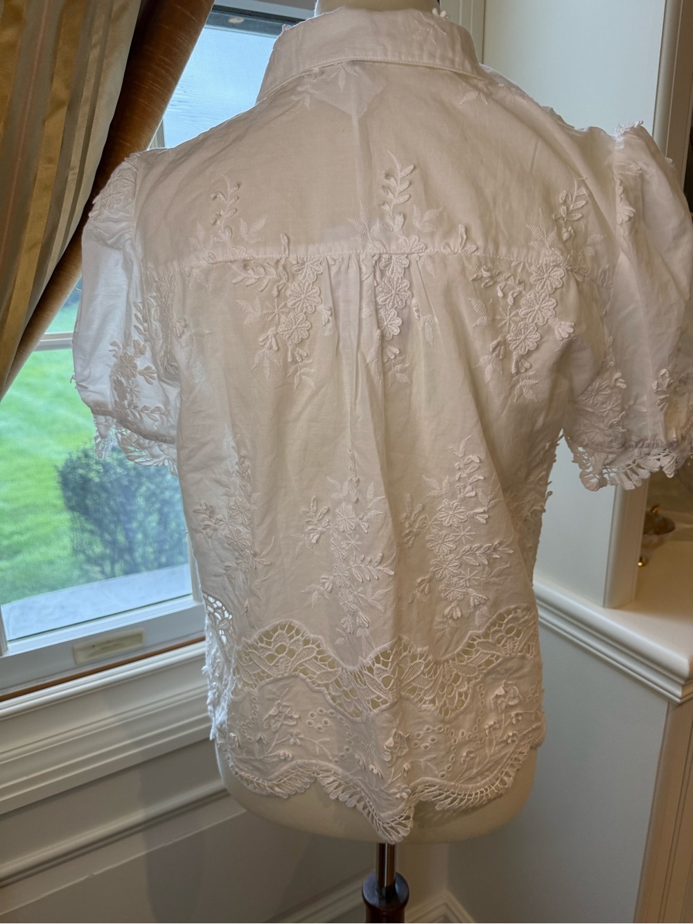 Generation Love NEW Mina 3D Voile Lace Shirt in White Size Medium retail $220 - Picture 5 of 11
